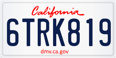 CA license plate 6TRK819