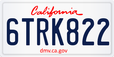 CA license plate 6TRK822