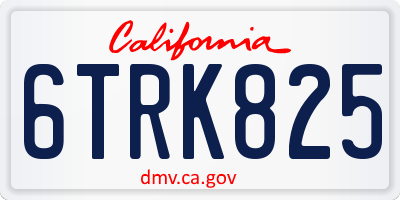 CA license plate 6TRK825