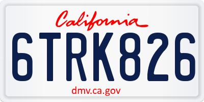 CA license plate 6TRK826