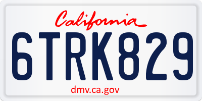 CA license plate 6TRK829