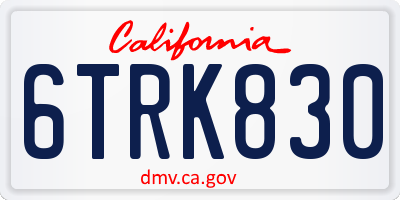 CA license plate 6TRK830