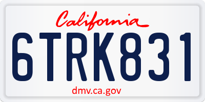 CA license plate 6TRK831