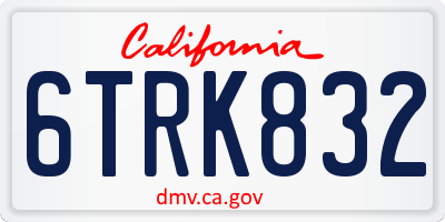 CA license plate 6TRK832