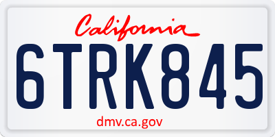 CA license plate 6TRK845