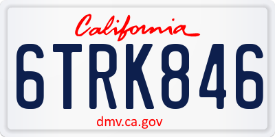 CA license plate 6TRK846