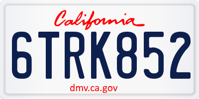 CA license plate 6TRK852