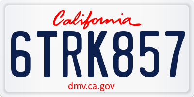 CA license plate 6TRK857