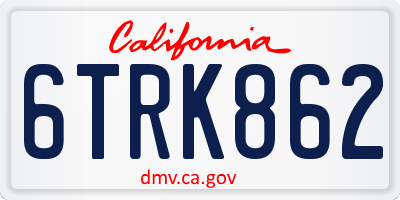 CA license plate 6TRK862