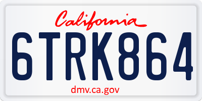 CA license plate 6TRK864
