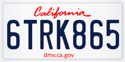CA license plate 6TRK865