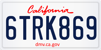 CA license plate 6TRK869