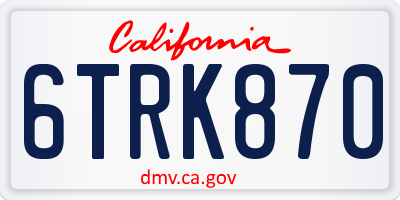 CA license plate 6TRK870