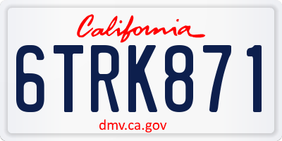 CA license plate 6TRK871