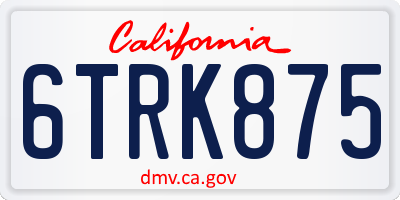 CA license plate 6TRK875