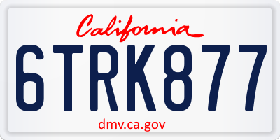 CA license plate 6TRK877