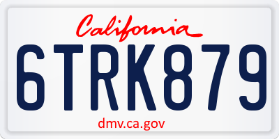 CA license plate 6TRK879