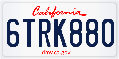 CA license plate 6TRK880
