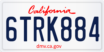 CA license plate 6TRK884