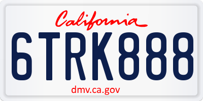 CA license plate 6TRK888
