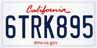 CA license plate 6TRK895