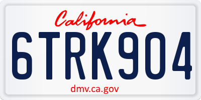 CA license plate 6TRK904