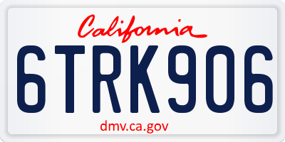 CA license plate 6TRK906