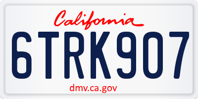 CA license plate 6TRK907