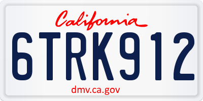 CA license plate 6TRK912