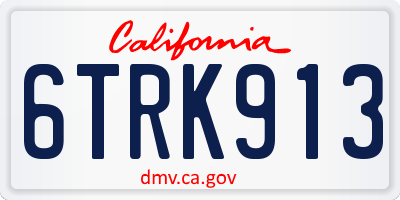 CA license plate 6TRK913