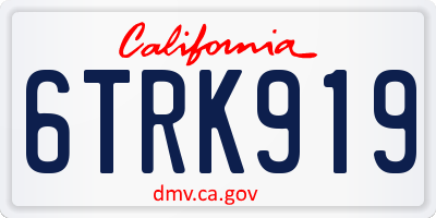 CA license plate 6TRK919