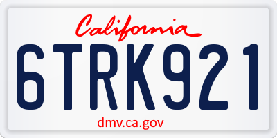 CA license plate 6TRK921