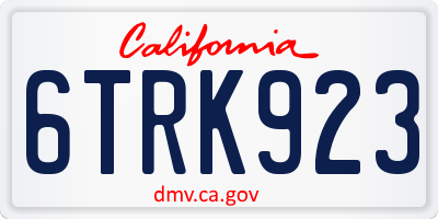 CA license plate 6TRK923