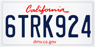 CA license plate 6TRK924