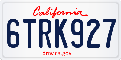 CA license plate 6TRK927