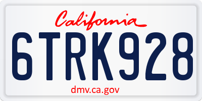 CA license plate 6TRK928