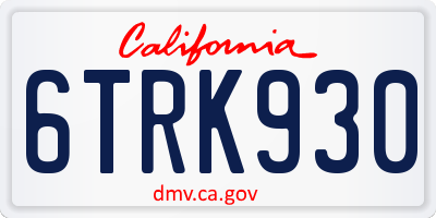 CA license plate 6TRK930