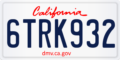 CA license plate 6TRK932