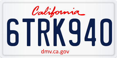 CA license plate 6TRK940