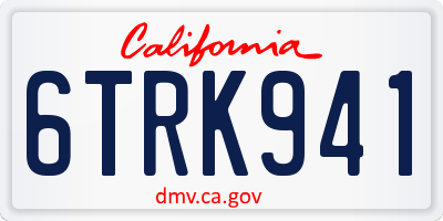 CA license plate 6TRK941