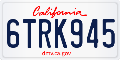 CA license plate 6TRK945