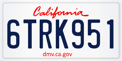 CA license plate 6TRK951