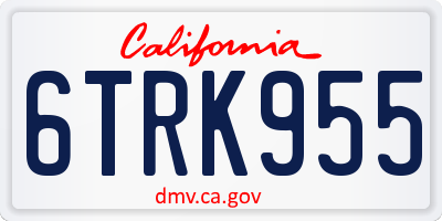 CA license plate 6TRK955