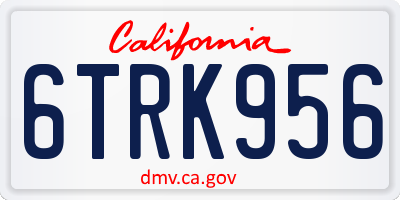 CA license plate 6TRK956
