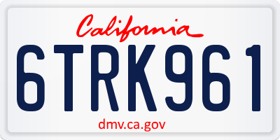 CA license plate 6TRK961