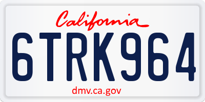 CA license plate 6TRK964