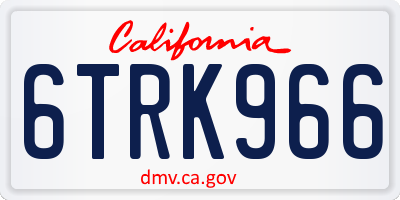 CA license plate 6TRK966