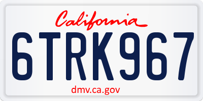 CA license plate 6TRK967