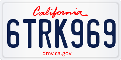 CA license plate 6TRK969