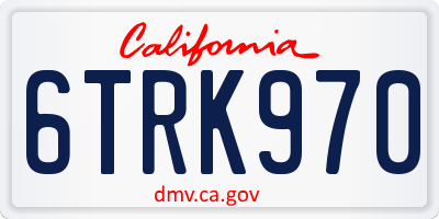 CA license plate 6TRK970